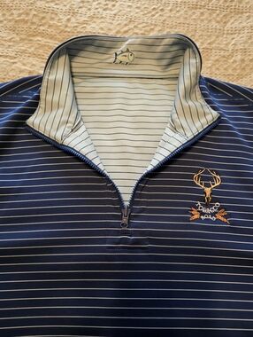 Tobacco Road Golf Southern Tide Navy & Light Blue Striped Quarter-Zip Pullover